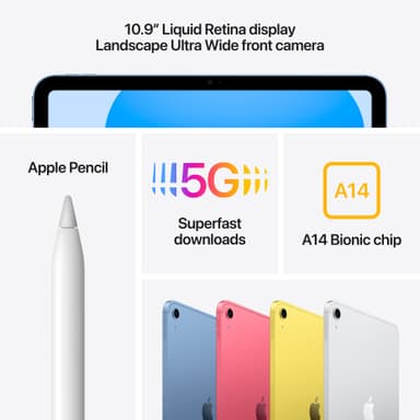 iPad 10,9" (2022) 256GB 5G (sininen)