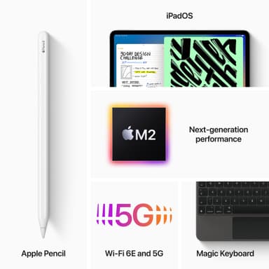 iPad Pro 11" 2022 128 GB WiFi + Cellular (tähtiharmaa)