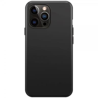XQISIT iPhone 14 Pro Max Kuori Silicone Case MagSafe Musta