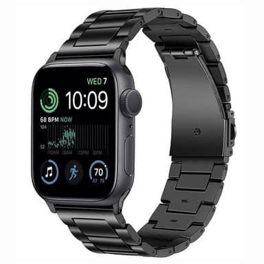 Rannekoru BEAD Titaani Apple Watch SE 2022 (40mm) - Musta