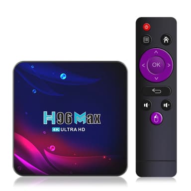 H96 Max RK3318 TV Box Android 11.0 2.4G Musta 4 GB+64 GB