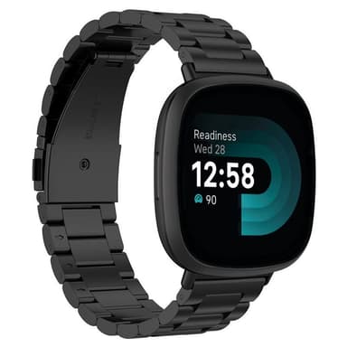 Rannekoru ruostumatonta terästä Fitbit Versa 4 - Musta