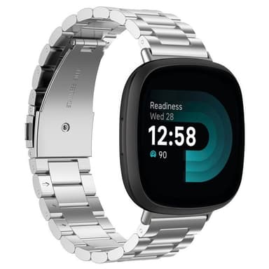 Rannekoru ruostumatonta terästä Fitbit Versa 4 - Hopea