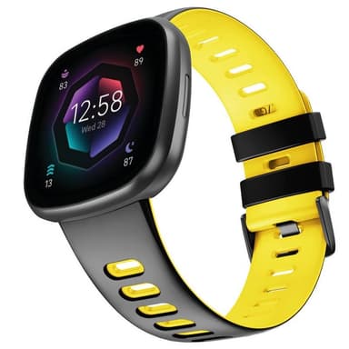 Twin Sport Rannekoru Armband Fitbit Sense 2 - Musta/keltainen