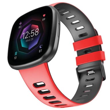 Twin Sport Rannekoru Armband Fitbit Sense 2 - Punamusta
