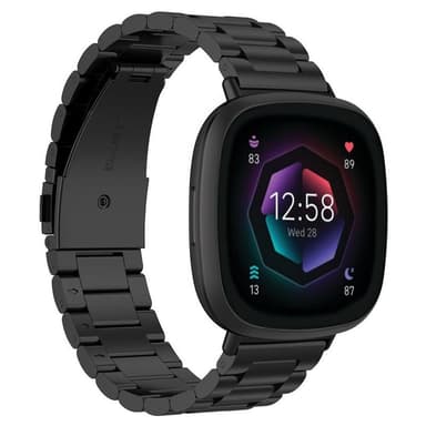 Rannekoru ruostumatonta terästä Fitbit Sense 2 - Musta