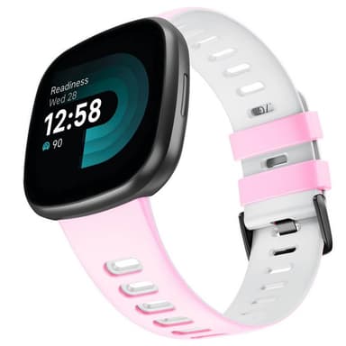 Twin Sport Rannekoru Armband Fitbit Versa 4 - Vaaleanpunainen/valkoine