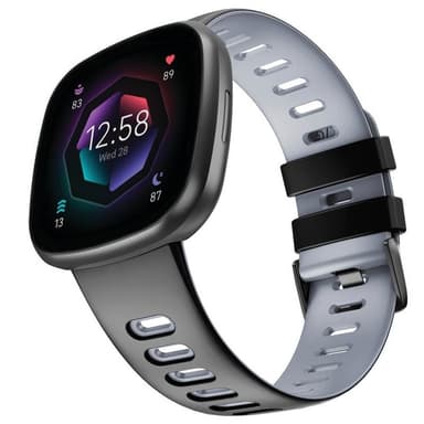 Twin Sport Rannekoru Armband Fitbit Sense 2 - Musta/harmaa