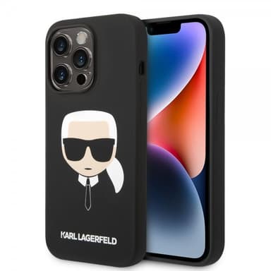 Karl Lagerfeld iPhone 14 Pro Max Kuori Liquid Silicone Karl MagSafe Musta