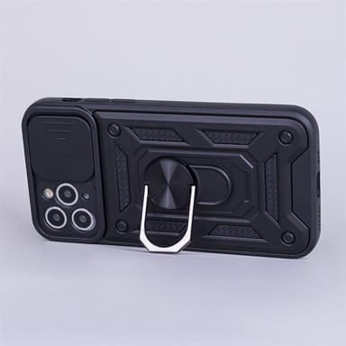 Defender-kotelo mobiilirenkaalla Motorola Moto E13:lle - musta