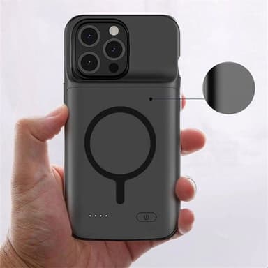 Tech-Protect PowerCase, jossa on Powerbank 7000mAh ja MagSafe iPhonelle 16 Pro - musta