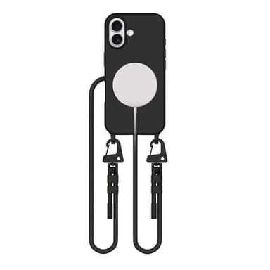 Tech-Protect takakuori MagSafe- ja kantohihnalla iPhone 16:lle - musta