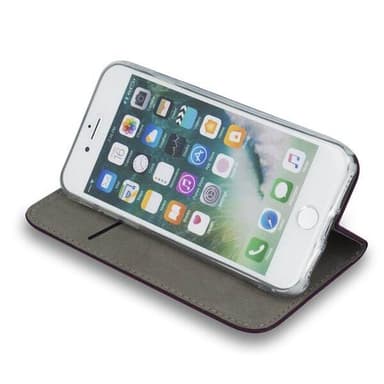Kääntyvä kotelo jalustalla iPhone 16 Plus - viininpunainen