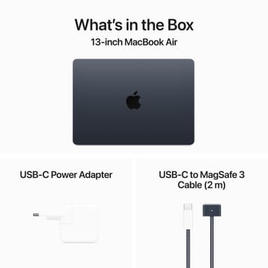MacBook Air 13,6 M3 24/512 GB (keskiyö)