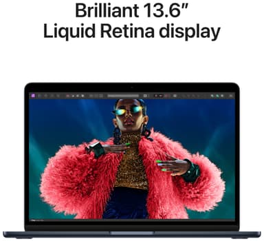 MacBook Air 13,6 M3 24/512 GB (keskiyö)