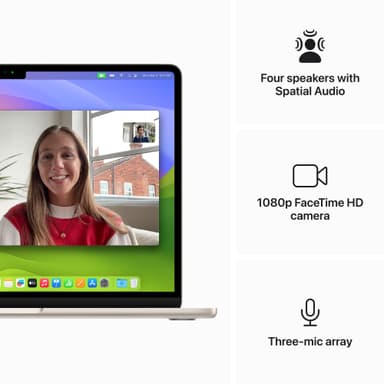 MacBook Air 13,6 M3 16/256 GB (tähtivalkea)