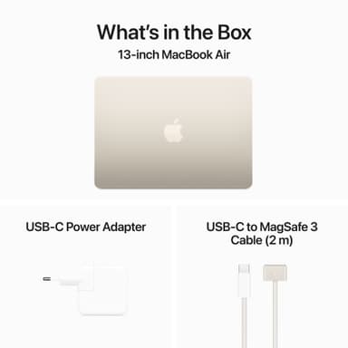 MacBook Air 13,6 M3 16/256 GB (tähtivalkea)