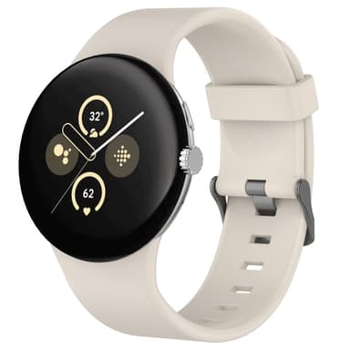SKALO Silikoniranneke Google Pixel Watch 3 45mm - Valkoinen