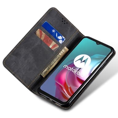 SKALO Motorola Edge 50 Neo 5G Jeans Lompakkokotelo - Musta