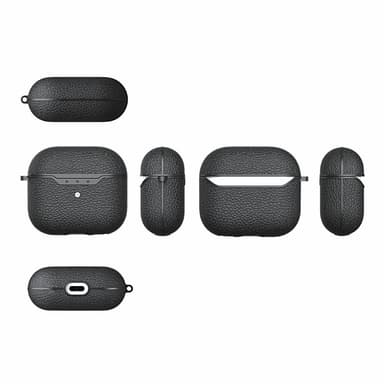 SKALO AirPods 4 Litchi suojakuori karabiinilla - Punainen