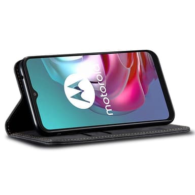 SKALO Motorola Edge 50 Neo 5G Jeans Lompakkokotelo - Musta