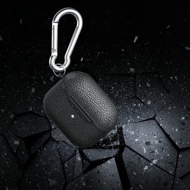 SKALO AirPods 4 Litchi suojakuori karabiinilla - Punainen