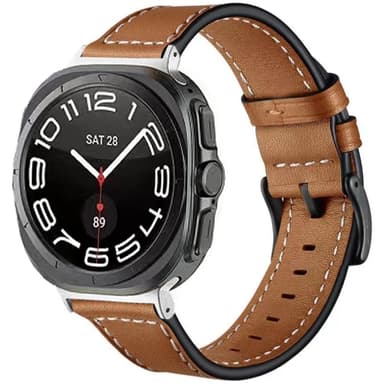 SKALO Nahkaranneke Samsung Watch Ultra 47mm - Ruskea