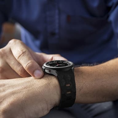 SKALO Kuusikulmainen Silikoniranneke Samsung Watch 7 40mm/44mm - Musta