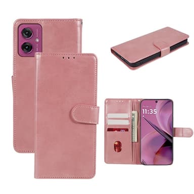 SKALO Motorola Moto G55 5G Premium Wallet Lompakkokotelo - Ruusukulta