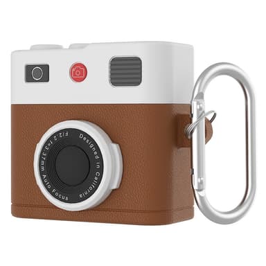 SKALO AirPods 4 Retro Kameradesign Kotelo - Ruskea