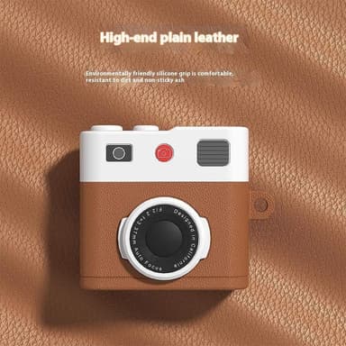 SKALO AirPods 4 Retro Kameradesign Kotelo - Ruskea