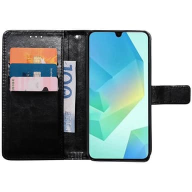 Lompakkokotelo 3-kortti Samsung Galaxy A16 5G - Musta