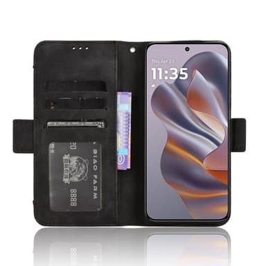 SKALO Motorola Edge 50 Neo 5G 6-lokeroa Lompakkokotelo - Musta