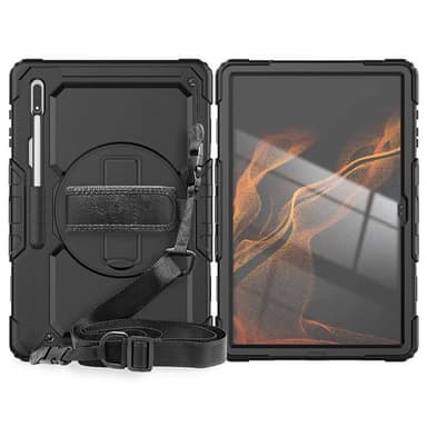 Hybridikuori olkahihnalla Samsung Galaxy Tab S10 Plus - Musta