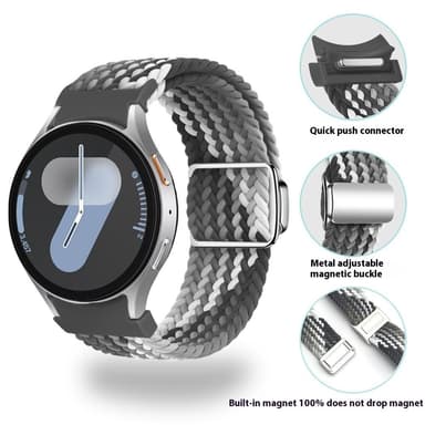SKALO Punottu Tygaranneke Samsung Watch 7 40mm/44mm - Rainbow