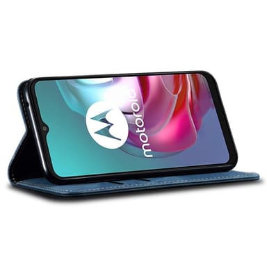SKALO Motorola Edge 50 Neo 5G Jeans Lompakkokotelo - Sininen