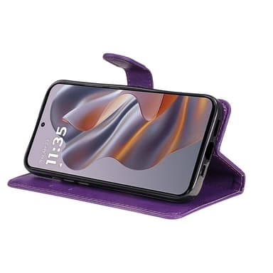 SKALO Motorola Edge 50 Neo 5G PU-nahkainen Lompakkokotelo - Violetti