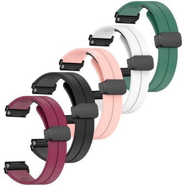 SKALO Silikoniranneke metallisolki Garmin Fenix 8 Amoled 51mm - Musta
