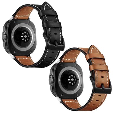 SKALO Nahkaranneke Samsung Watch Ultra 47mm - Musta