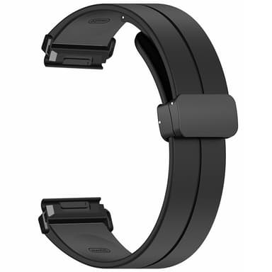 SKALO Silikoniranneke metallisolki Garmin Fenix 8 Amoled 51mm - Musta