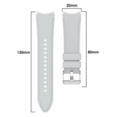SKALO Samsung Watch 7 40mm/44mm Silikoniranneke Muotoiltu - Harmaa