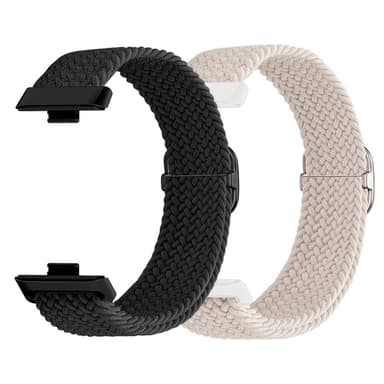 SKALO Punottu nailonranneke Huawei Watch Fit 4 - Valkoinen