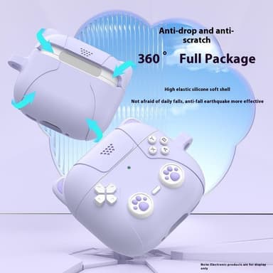 SKALO AirPods 4 Cute Cat Controller Kotelo - Violetti
