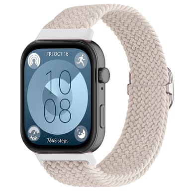 SKALO Punottu nailonranneke Huawei Watch Fit 4 - Valkoinen