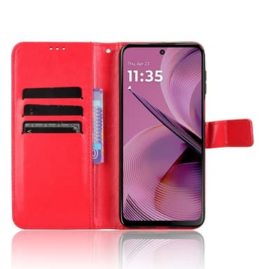 SKALO Motorola Moto G55 5G PU-nahkainen Lompakkokotelo - Punainen