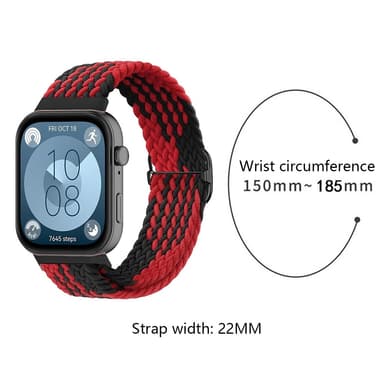 SKALO Punottu nailonranneke Huawei Watch Fit 4 - Valkoinen