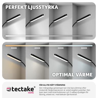 Prisma LED -lattiavalaisin, 5 valotilaa, 12 W, himmennettävä - musta