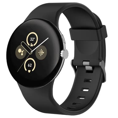 SKALO Silikoniranneke Google Pixel Watch 3 45mm - Musta