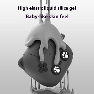 SKALO AirPods 4 Cute Cat Controller Kotelo - Musta