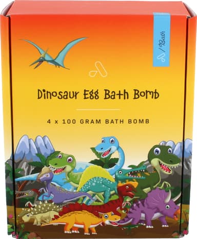 A Bath Dinosaur Egg kylpypommi A100005 (pinkki, vihreä, oranssi)